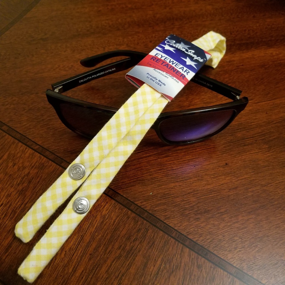 Yellow Gingham Sunglass Strap